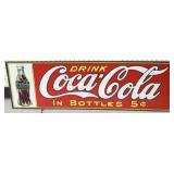 Vintage metal 5 cent Coca Cola sign