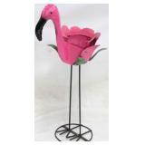Metal flamingo planter