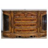 Ornately carved & inlaid china buffet