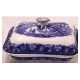 Blue & white Wedgwood Landscape covered dish