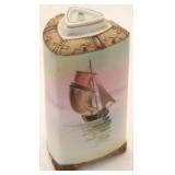 Nippon hand painted tobacco jar with lid