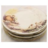 6 - H B Choisy 9 1/2" hand painted plates