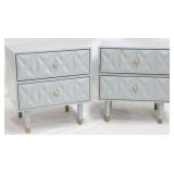 Pair gray 2 drawer bedside stands by Powell