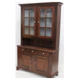 Outstanding vintage 2 part step back cupboard