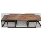 B G Industries wood & iron coffee table set