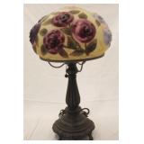 Reverse Painted Puffy Glass Shade Lamp