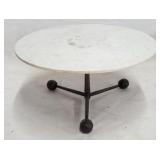 Sarreid marble top & iron base coffee table