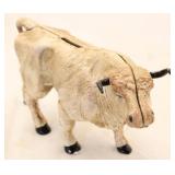 Cast iron white ox bank