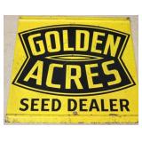 Vintage Metal Golden Acres Seed Dealer Sign