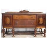 Vintage Jacobean carved walnut sideboard