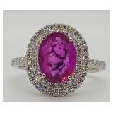 Platinum Ruby & Diamond Ring