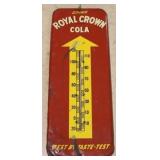 Vintage Royal Crown Cola Metal Thermometer Sign