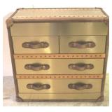 Lazzaro leather trim brass 2 over 2 chest