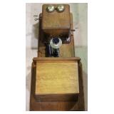 Stromberg Carlson vintage oak wall phone