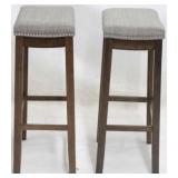New pair bar stools by Powell, upholstered top