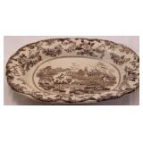 Oval transferware platter