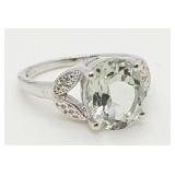 Sterling Silver Green Amethyst Ring