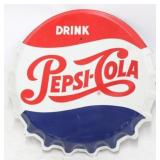 Vintage 30" Pepsi bottle cap advertising sign