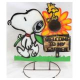 Metal Snoopy & Woodstock garden decor