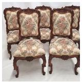 Matching set of 5 heavily carved chairs
