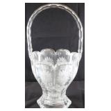 Large signed Heisey crystal glass basket
