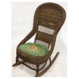 Vintage original finish wicker rocker