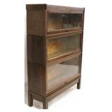 Original finish oak 3 stack barrister bookcase
