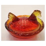 Glass Hen on Nest - 2.5 x 2