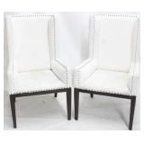 Matched pair Guildmaster upholstered wing chairs