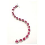 14kt White Gold Ruby & Diamond Bracelet
