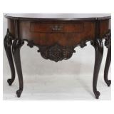Maitland Smith heavily carved demilune console