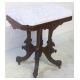 Victorian Walnut  Heavily Carved Parlor Table