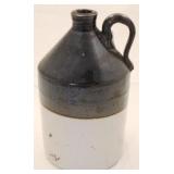 Stoneware brown & white jug