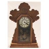Ingraham Carved Mantle Clock w/ key & pendulum