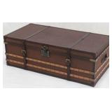 Lift top trunk with leather straps - coffee table