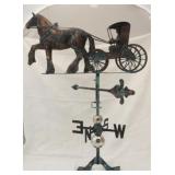 Copper Horse & Carriage Weathervane