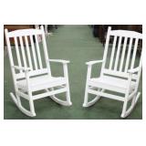 New pair Amish made white painted porch rockers