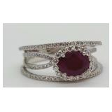 Rare Natural Burmese Ruby & Diamond Platinum Ring