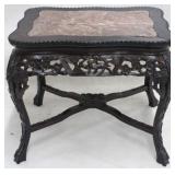 Vintage heavily carved marble inset coffee table