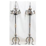 Early 19th century wrought iron tall candelabra
