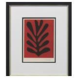 LEAF IN RED PRINT BY HENRI MATISSE