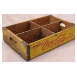 Coca-Cola yellow 4 part divided crate