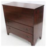 Primitive lift top mule chest with 2 drawers