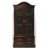 Fancy Carved Mahogany Curio Cabinet w/ 4 drawers