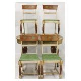 Vintage oak dinette set, table, 2 leaves, 4 chairs