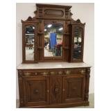Marble top sideboard with mirror