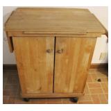 Wood Rolling Storage Cabinet