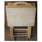 Wood TV Trays and Stand - 14 x 19