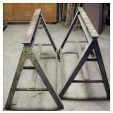Pair of Metal Sawhorses - 37 x 32 x 26