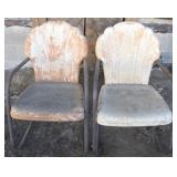 Pair of Vintage Metal Chairs - 26 x 31 x 20
